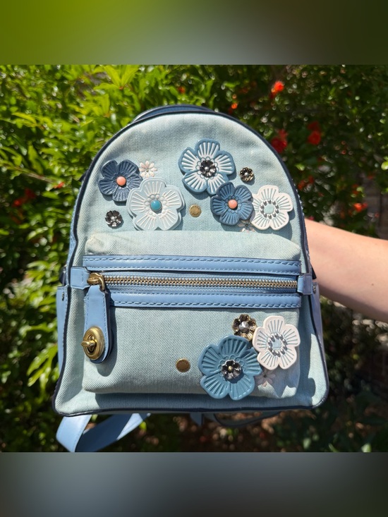 coach backpack with roses Charlie In Tea Rose Floral Print Nylon Charlie Backpack In Tea Rose Floral Print Nylon (Coach F57635)Silverblack Multidetailsprinted Nyloninside Zip And Multifunction Pocketszip Coach Backpack New